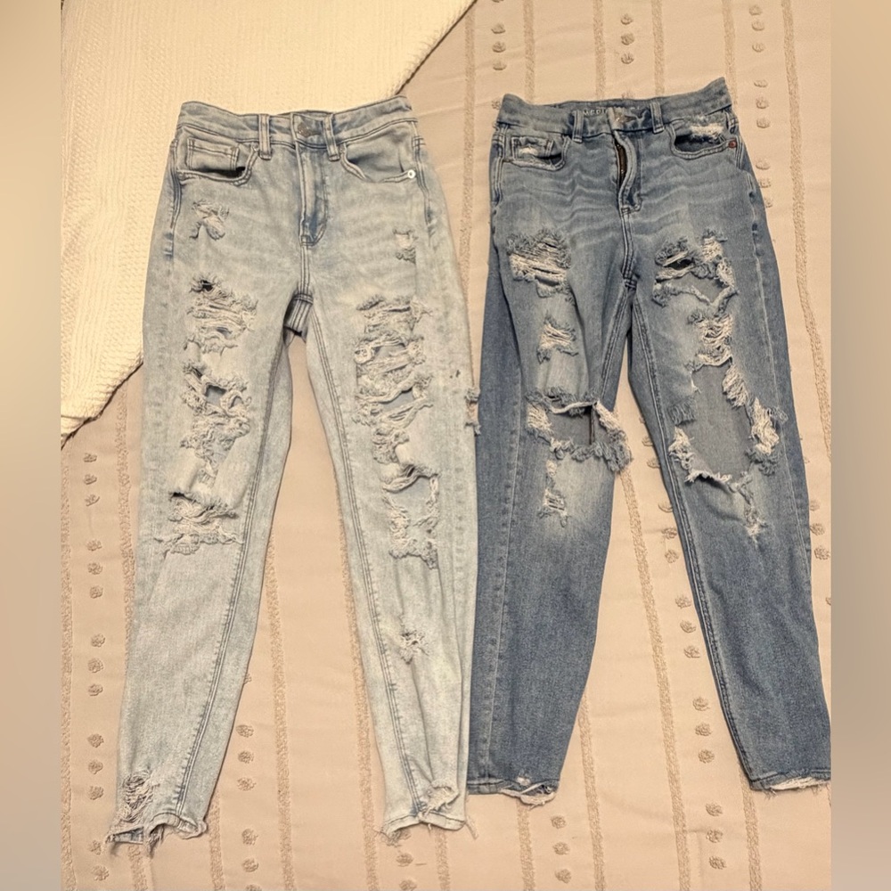 American Eagle Distressed Denim Jeans Set
